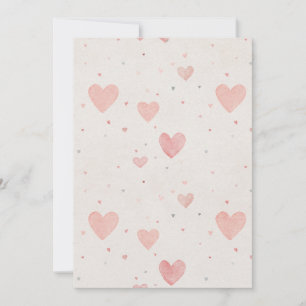 Soft Pink Hearts Flat Card