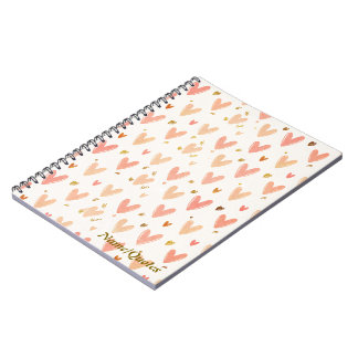 Soft Pink Hearts Seamless Pattern Notebook
