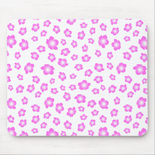 Soft Pink Hibiscus Floral Mouse Pad