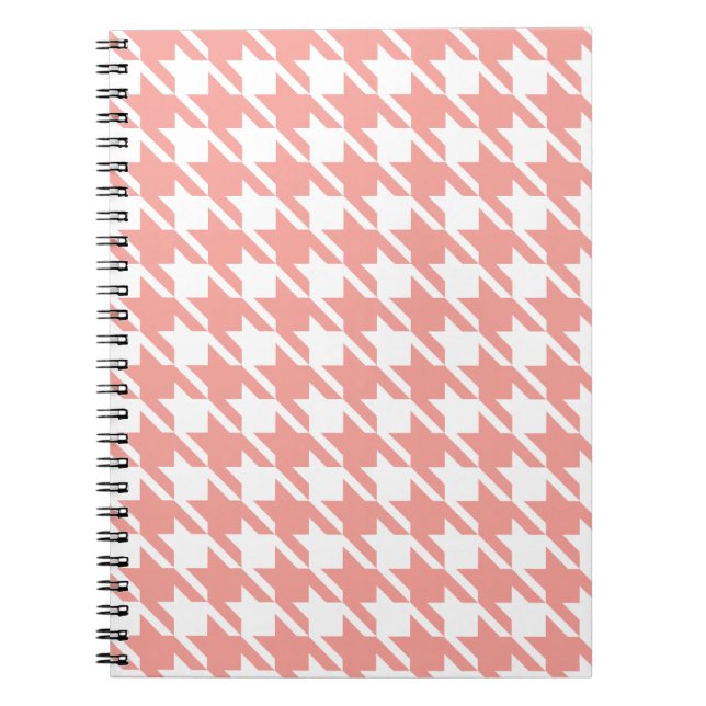 Soft Pink Houndstooth Notebook (Front)