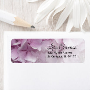 Soft Pink Hydrangea Floral Adresse de retour