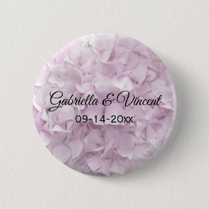 Soft Pink Hydrangea Floral Wedding 2 Inch Round Button