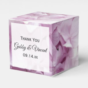 Soft Pink Hydrangea Floral Wedding Favor Box