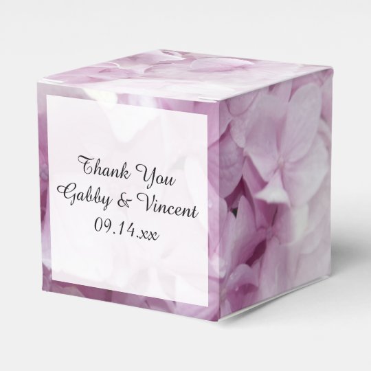Soft Pink Hydrangea Floral Wedding Favour Box