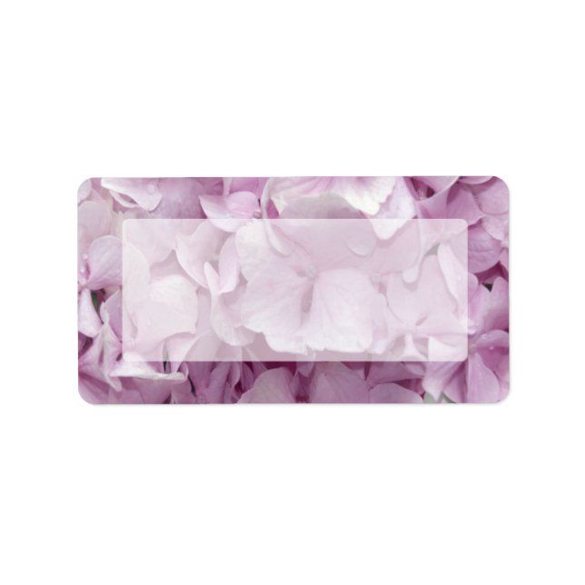Soft Pink Hydrangea Flowers Label (Front)