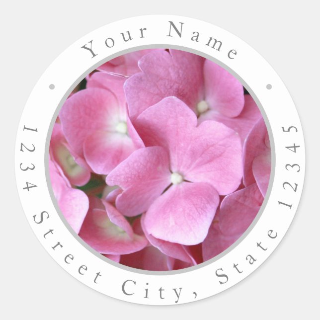 Soft Pink Hydrangea Pattern Labels (Front)
