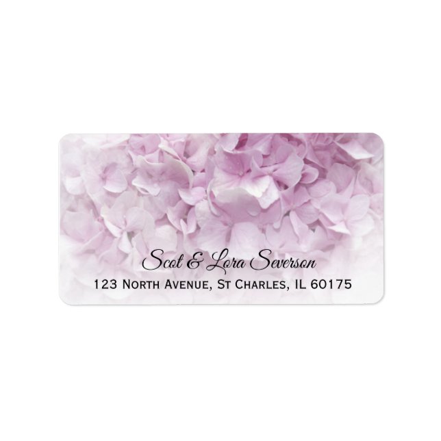 Soft Pink Hydrangea Return Address Label (Front)
