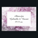 Soft Pink Hydrangea Wedding Advice Cards<br><div class="desc">Have your guests share their words of wisdom with the newlywed couple with the elegant Soft Pink Hydrangea Flowers Wedding Advice Cards. Personalize them with the names of the bride and groom and their garden party marriage ceremony or bridal shower date. These classy custom flowery marriage advice cards feature a...</div>