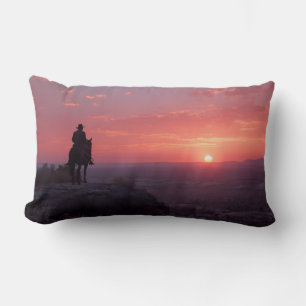 Soft Pink Lavender Sunset Romantic Western Art Lumbar Pillow