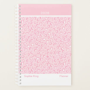 Soft Pink Leopard Modern Planner