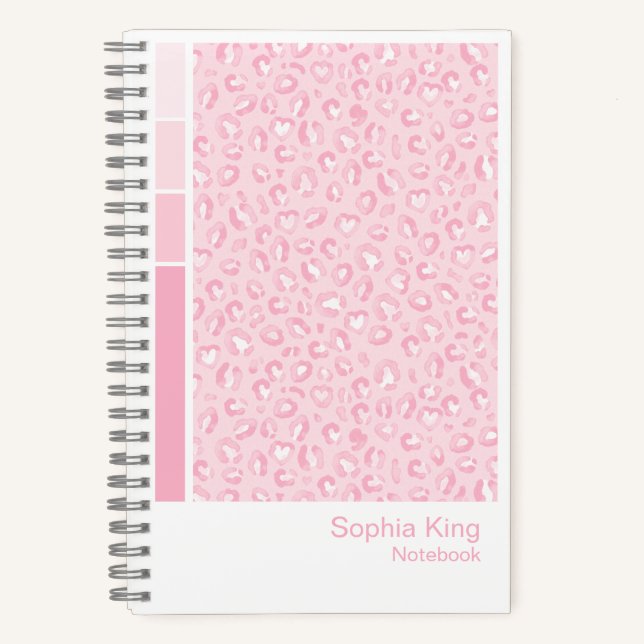 Soft Pink Leopard Vertical Palette Notebook (Front)