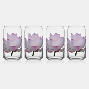 Soft Pink Lotus Flower Wedding Can Glass