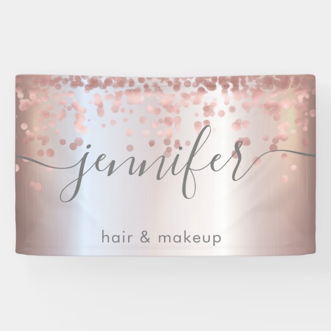 Soft pink luminous confetti script minimalist banner (Horizontal)
