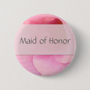 Soft pink Maid of Honour Button- Customized 2 Inch Round Button