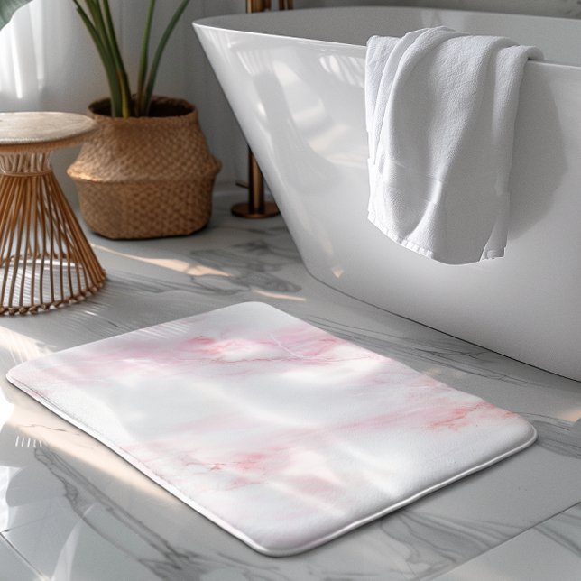 Soft Pink Marble Texture Bath Mat (Creator Uploaded)