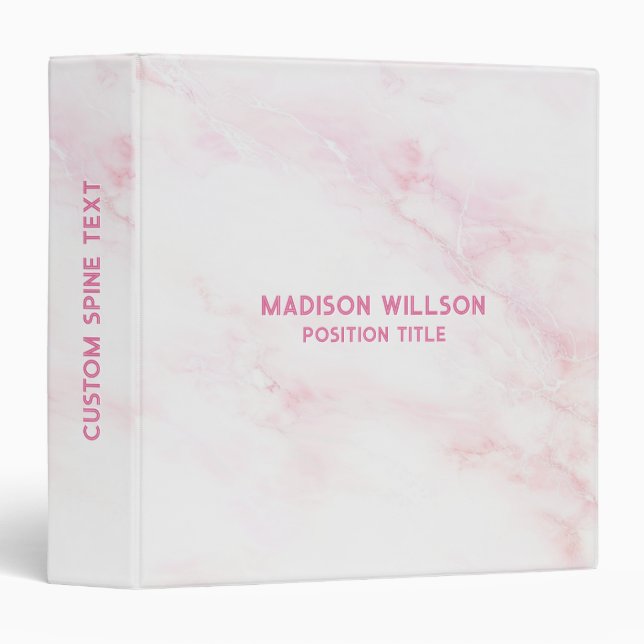 Soft Pink Marble Texture Binder (Front/Spine)