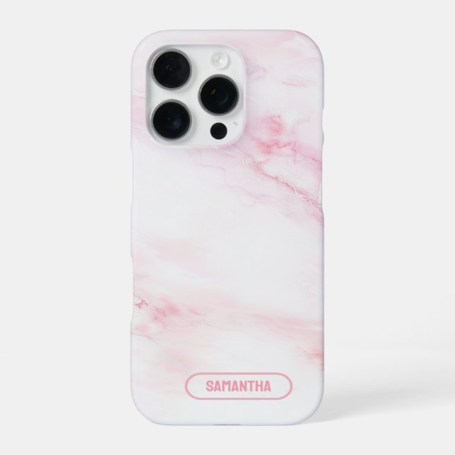 Soft Pink Marble Texture iPhone Case (Back)