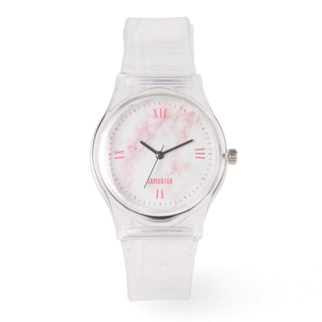 Soft Pink Marble Texture Watch (Front)