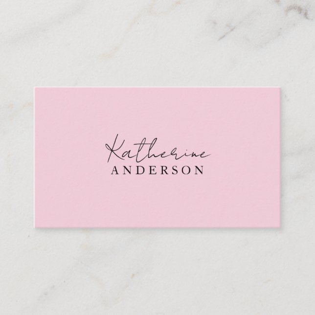 Soft Pink Minimalist  Business Card (Front)