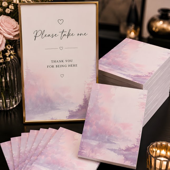 Soft Pink Misty Forest Notes (Please take one home as a beautiful keepsake from the event.)