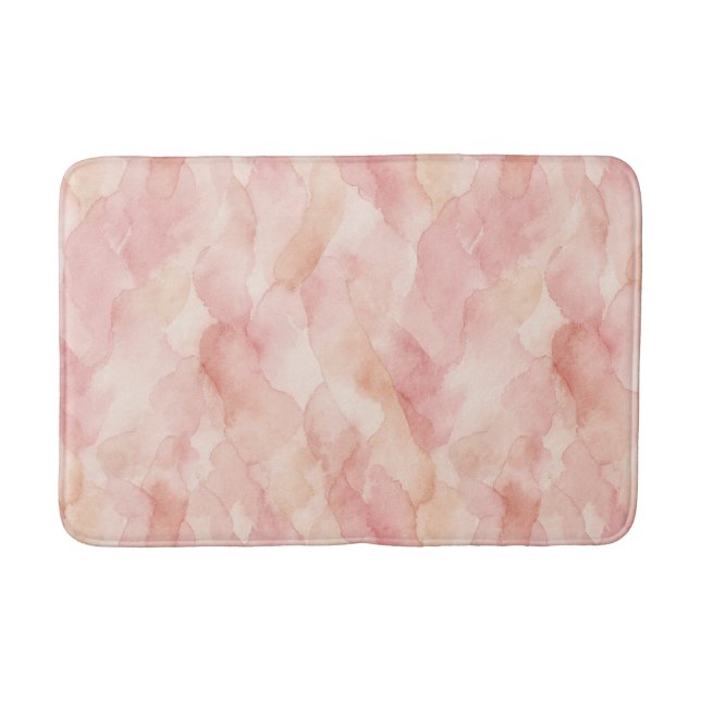 Soft Pink Modern Abstract Design Pattern Bath Mat (Front)