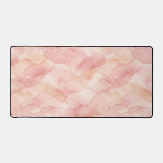 Soft Pink Modern Abstract Design Pattern Desk Mat (Front)