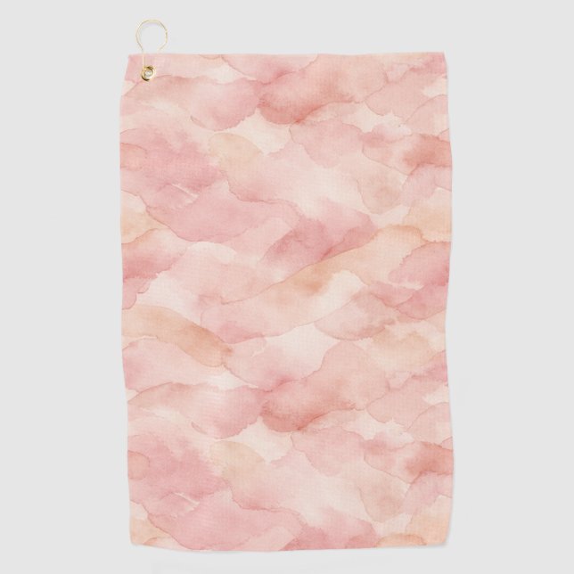 Soft Pink Modern Abstract Design Pattern Golf Towel (Front)