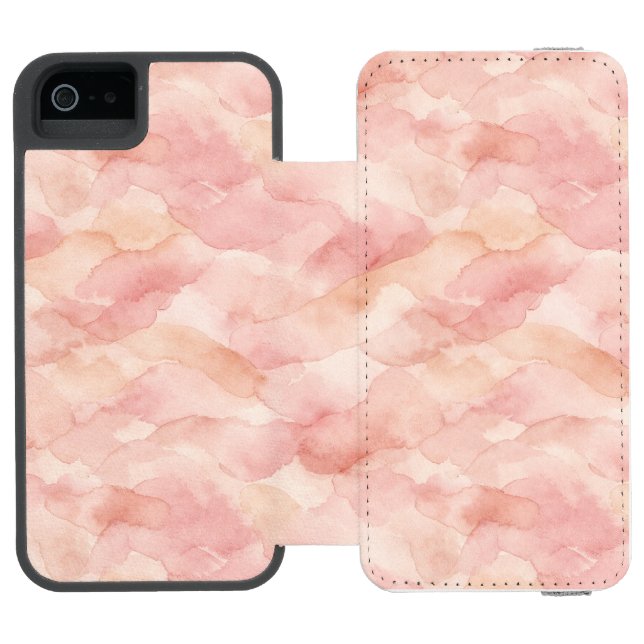 Soft Pink Modern Abstract Design Pattern Incipio iPhone Wallet Case (Folio Open)