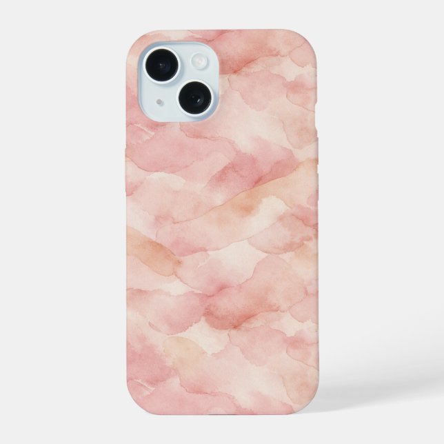Soft Pink Modern Abstract Design Pattern iPhone 15 Case (Back)