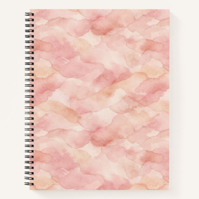 Soft Pink Modern Abstract Design Pattern Notebook (Front)