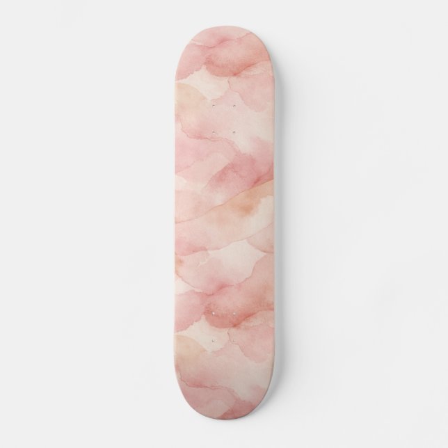 Soft Pink Modern Abstract Design Pattern Skateboard (Front)