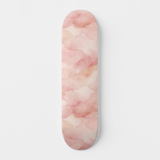 Soft Pink Modern Abstract Design Pattern Skateboard (Front)