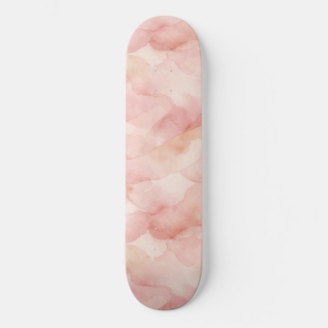 Soft Pink Modern Abstract Design Pattern Skateboard (Front)