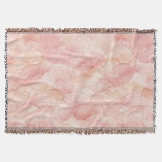 Soft Pink Modern Abstract Design Pattern Throw Blanket (Front)