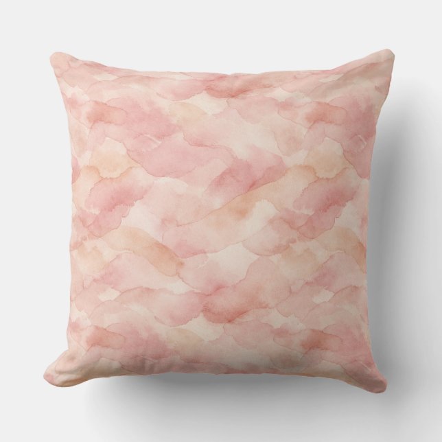 Soft Pink Modern Abstract Design Pattern Throw Pillow (Front)