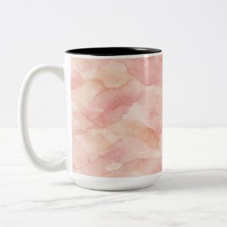 Soft Pink Modern Abstract Design Pattern Two-Tone Coffee Mug