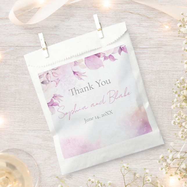 Soft Pink Modern Boho Wedding Favour Bags (Clipped)