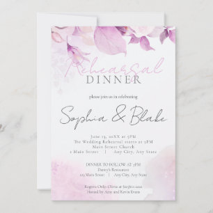 Soft Pink Modern Boho Wedding Rehearsal Dinner Invitation