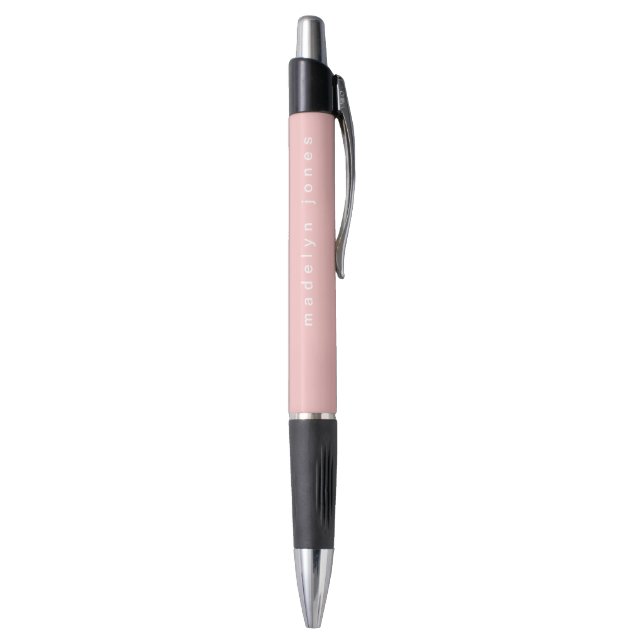 Soft Pink Modern Script Typography Personalized Pen (Bottom (Vertical))