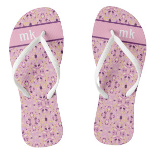 Soft Pink Monogram Pair of Flip Flops