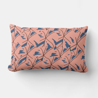 - Soft Pink & Nav Lumbar Pillow