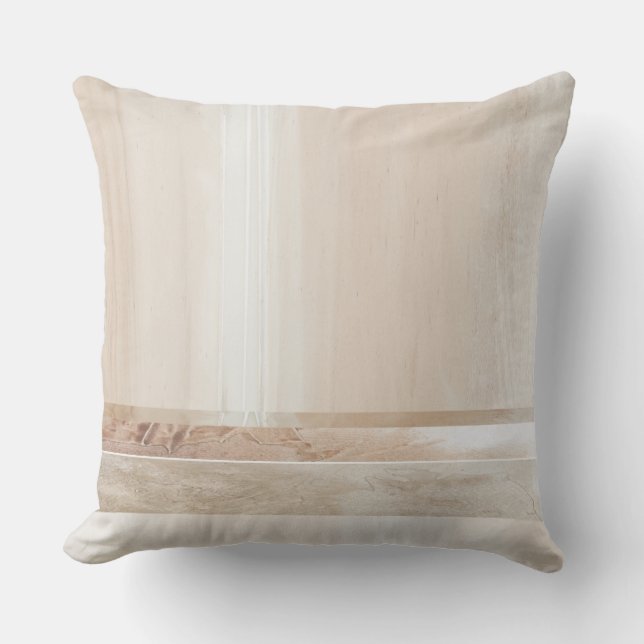 Soft Pink Neutral Geometric Abstract  Throw Pillow (Front)