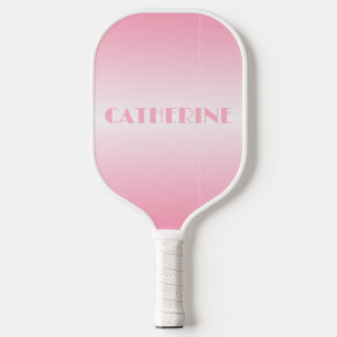 Soft Pink Ombre Custom Name Pickleball Paddle