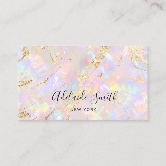 soft pink opal stone Business Card (Front)