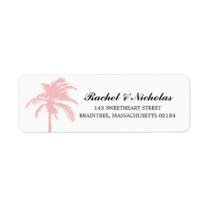 Soft Pink Palm Tree   Return Address