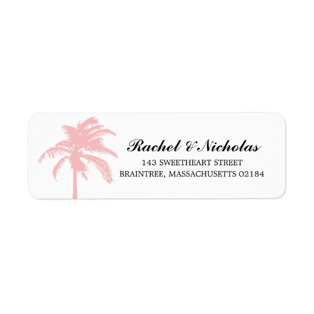Soft Pink Palm Tree | Return Address (Front)