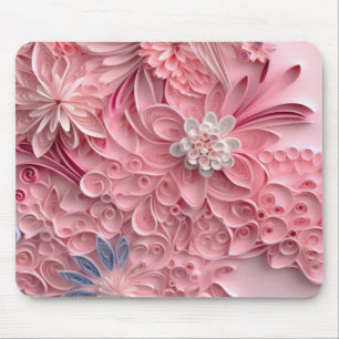 Soft Pink Paper Quill  Mouse Pad