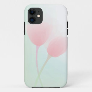Soft Pink Pastel Tulips Wedding iPhone 11 Case