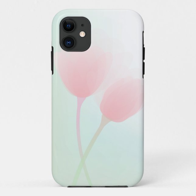 Soft Pink Pastel Tulips Wedding Case-Mate iPhone Case (Back)