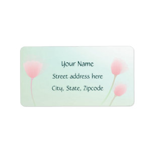 Soft Pink Pastel Tulips Wedding Label